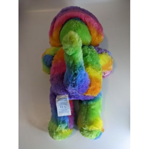 Triceratops Dinosaur Rainbow 16" Build a Bear Workshop BAB Plush Tie Dye Dino - Picture 5 of 8